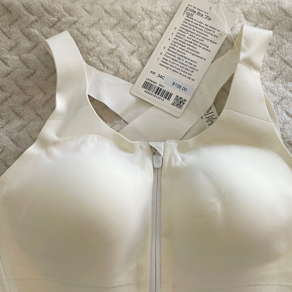 Lululemon Enlite Bra Zip Front 34C